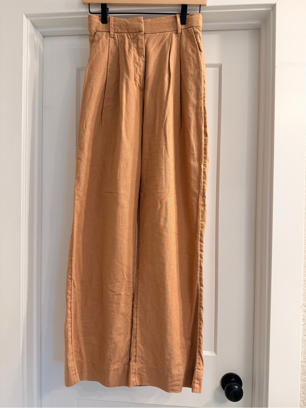 Abercrombie & Fitch Linen-Blend Pants — Rust Brown